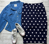 Navy Polka dots